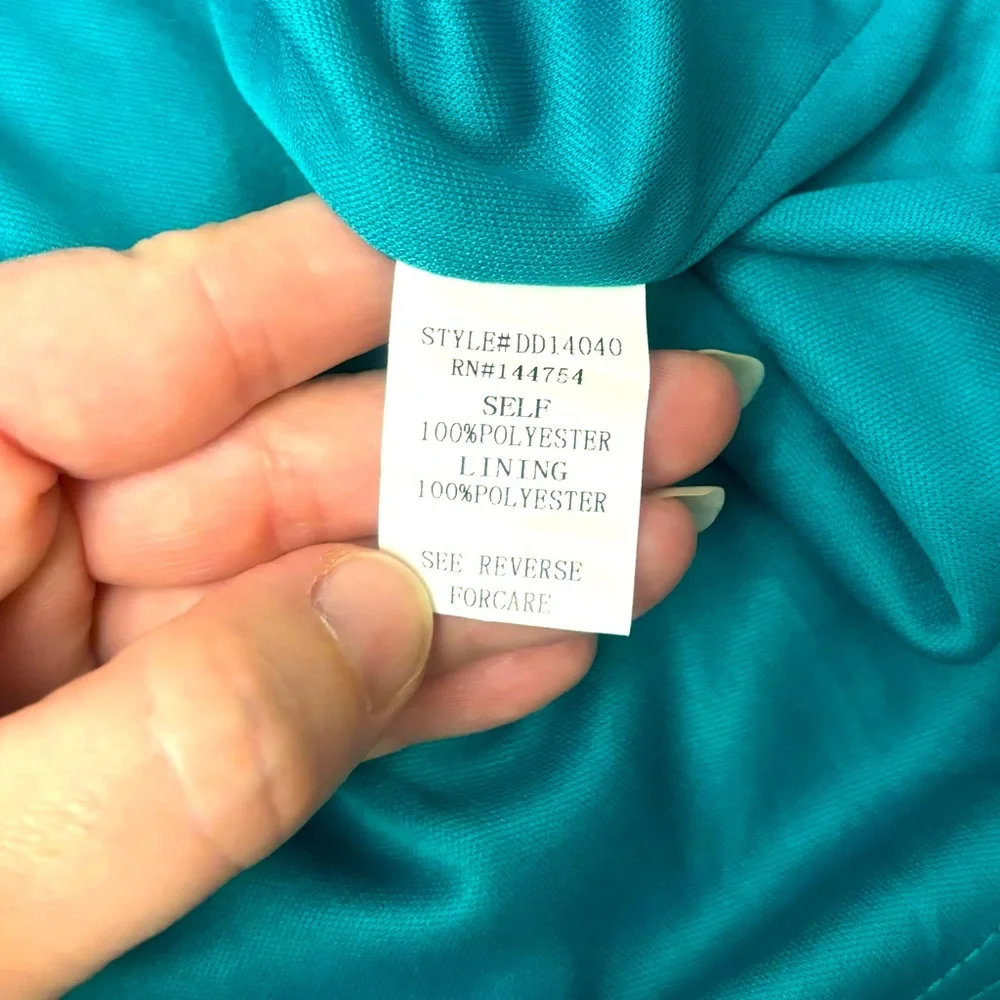 Davi & Dani Teal Ruffle Mini Dress Size Medium - Picture 8 of 9